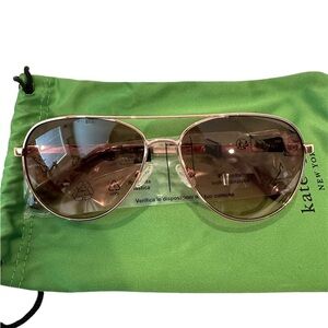KATE SPADE Emmaline Rose Gold Aviator Sunglasses Retail $129 BRAND NEW